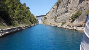 THE CORINTH CANAL BY BOAT