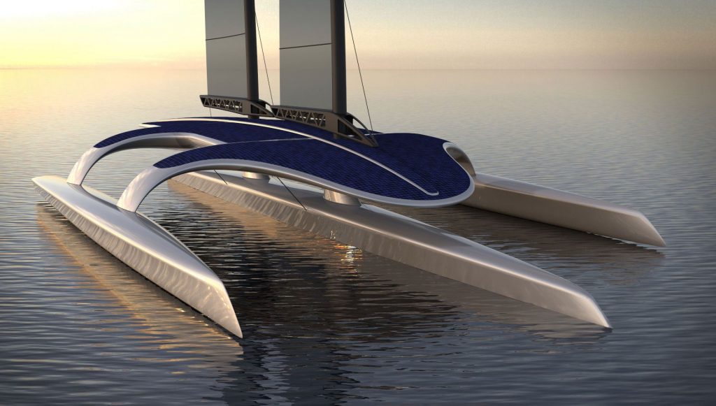 solar-powered Mayflower trimaran drones