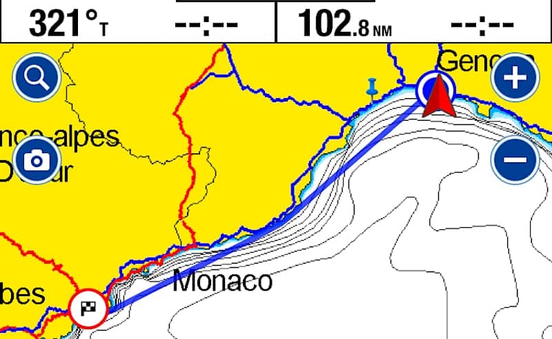 Genoa-Cannes route