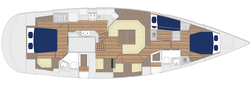 Discovery 54, interior layout