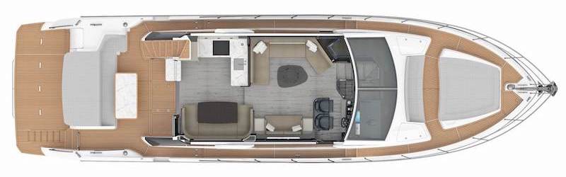 Absolute 62 Fly, main deck layout