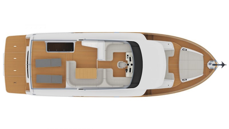 Absolute Navetta 58, upper deck layout