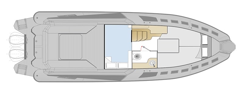 Cayman 38 Executive, interior layout