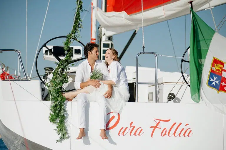 casamento em um barco