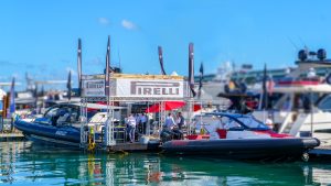 Pirelli speedboats at the Miami Boat Show