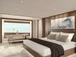 The master cabin of the Benetti Class 44M