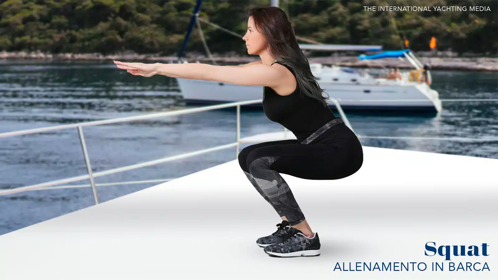 exercising on a boat squats