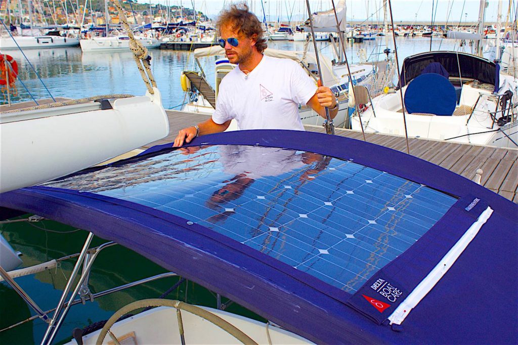 solar panels on a boat