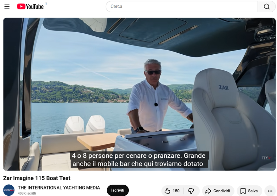 Ejemplo del canal de YouTube de The International Yachting Media te cuento