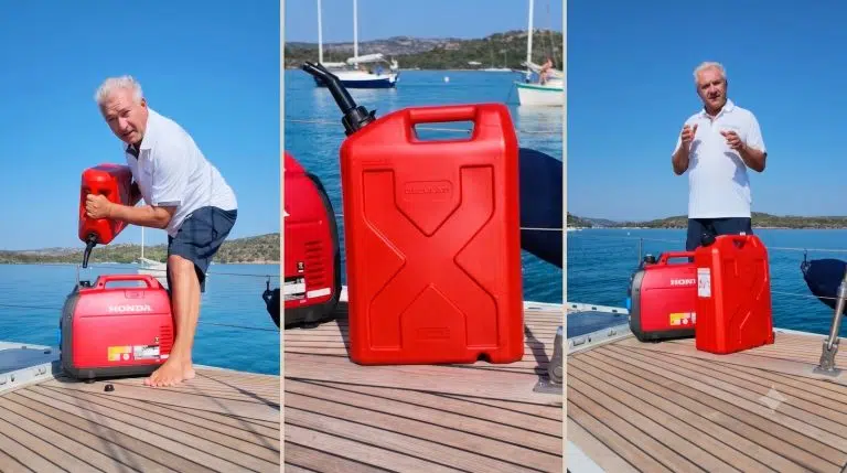 Refueling a boat with a jerrycan: Osculati’s Heavy Duty jerrycan